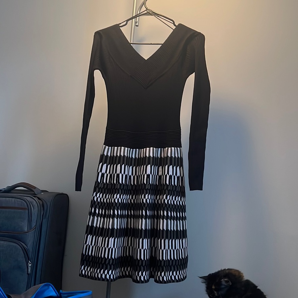 Black and white semi formal dress